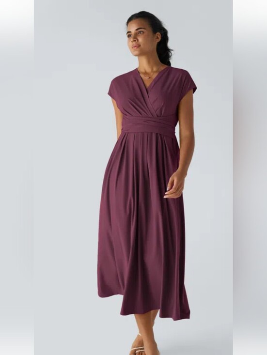 HALARA Dresses & Skirts - HALARA Plum V-Neck Wrap Maxi Dress